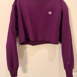Champion Women's Cropped Crewneck Sweatshirt - Plum
